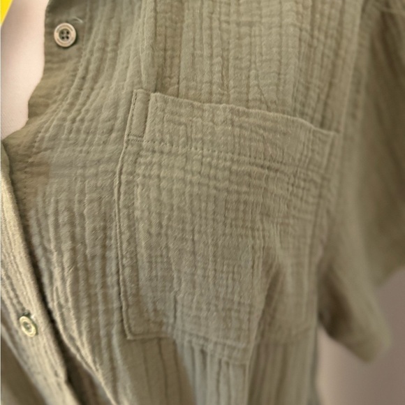 Weatherproof Vintage Ladies' Gauze Dress with belt Size S olive green - Picture 7 of 11